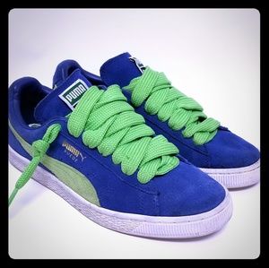 Puma Kicks Suede Classic Lime and Royal 9